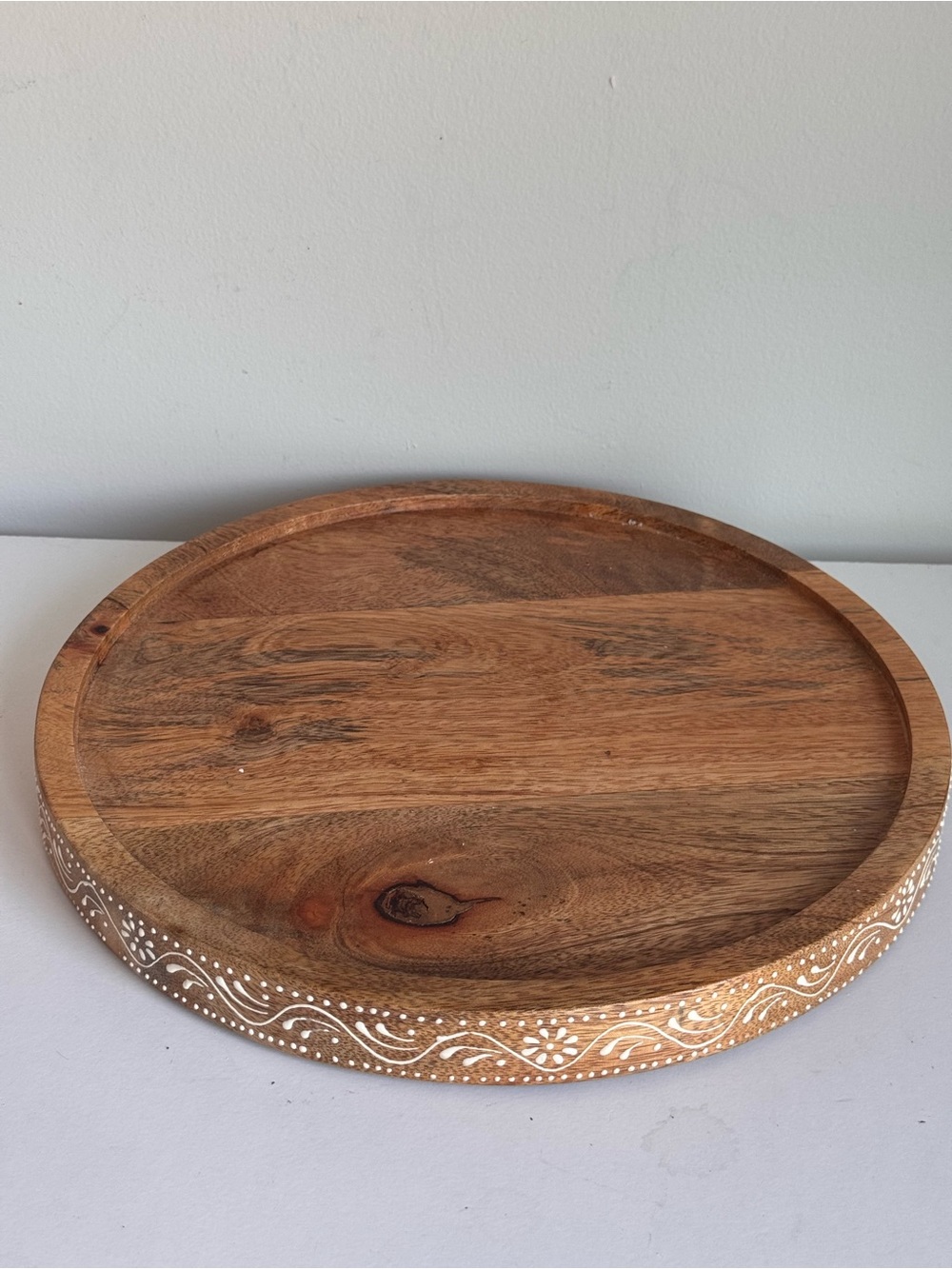 Cravings Chrissy Teigen Mang Wood Serving Tray Unique Floral Boho Chic Rustic